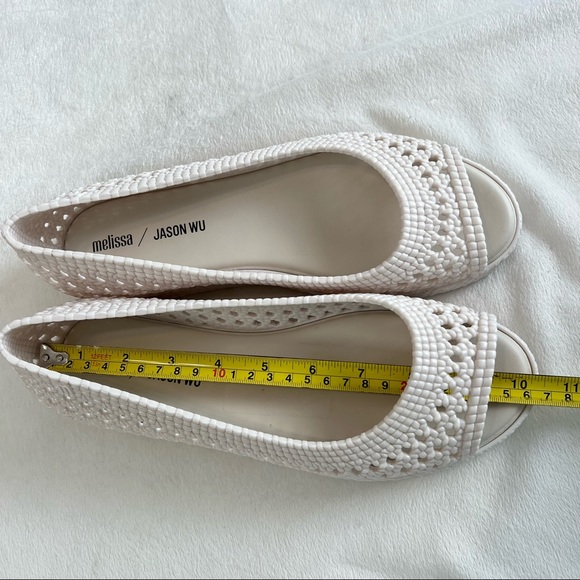 NWOT Melissa Camilla + Jason Wu Woven Open Toe Flats Size 9 - Picture 13 of 16
